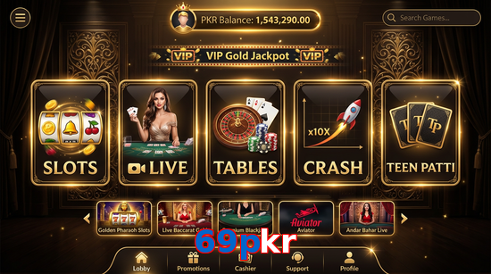 Main screen of 69Pkr casino page for PK players