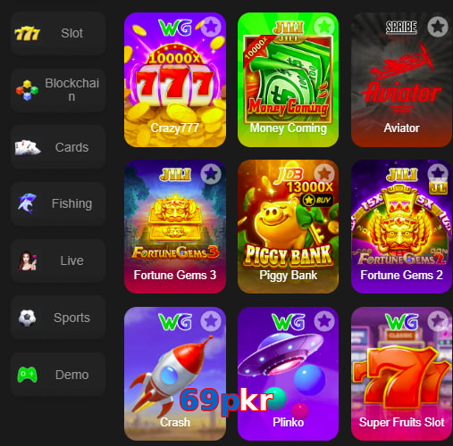 Main screen of 69Pkr game page for PK players